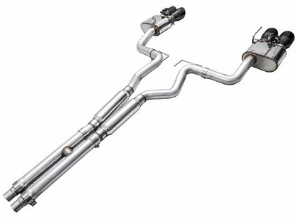 AWE SwitchPath™ Exhaust for S650 Ford Mustang GT Fastback - Quad Diamond Black Tips image 13