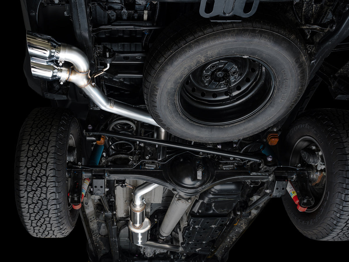 AWE 0FG Exhaust for 4th Gen Toyota Tacoma - Dual Chrome Silver Tips image 8