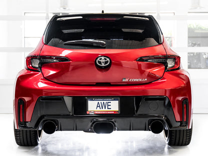 AWE Track Edition Exhaust for GR Corolla - Diamond Black Tips image 6