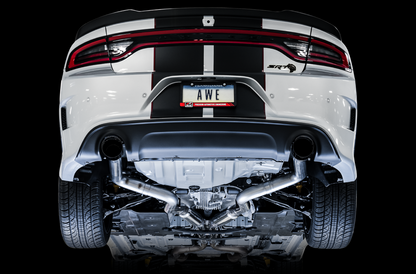 AWE Track Edition Exhaust for 17+ Charger 5.7 - Diamond Black Tips image 2