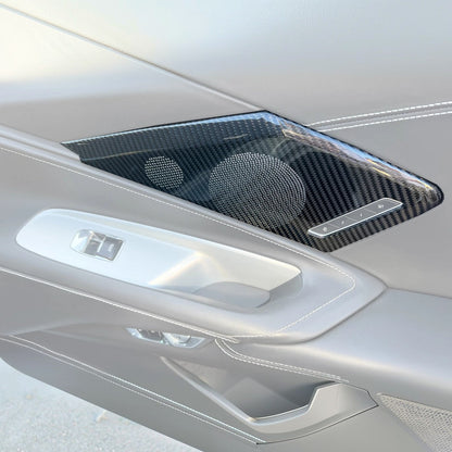 Corvette C8 DRY CARBON FIBER Door Speaker Cover image 1