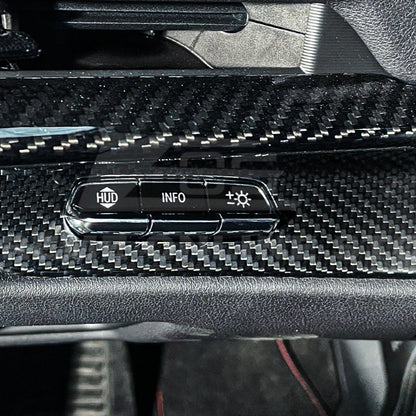 Corvette C8 DRY CARBON FIBER HUD Headlight Switch Button Panel Cover image 8