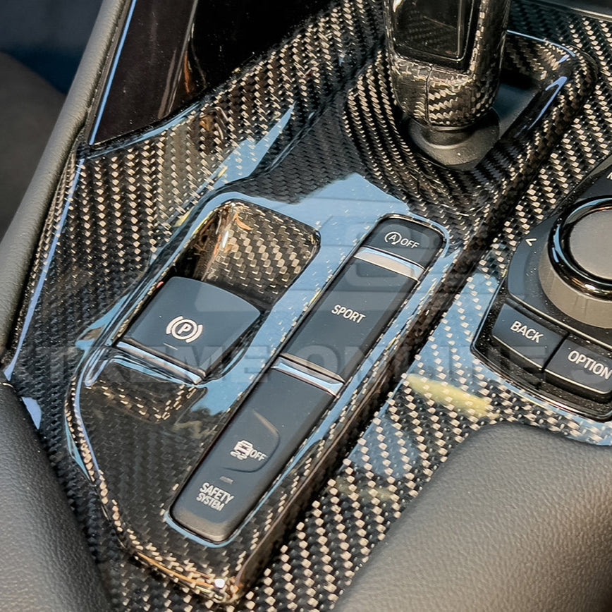2020-Up Toyota Supra Carbon Fiber Center Gear Shift Box Cover image 1