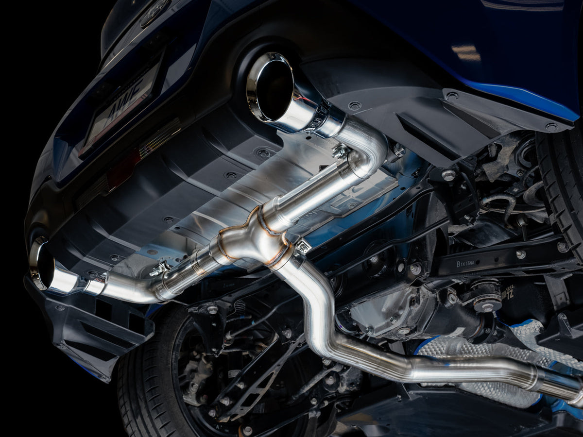 AWE Track Edition Exhaust for Subaru BRZ / Toyota GR86 / Toyota 86 / Scion FR-S - Chrome Silver Tips image 9