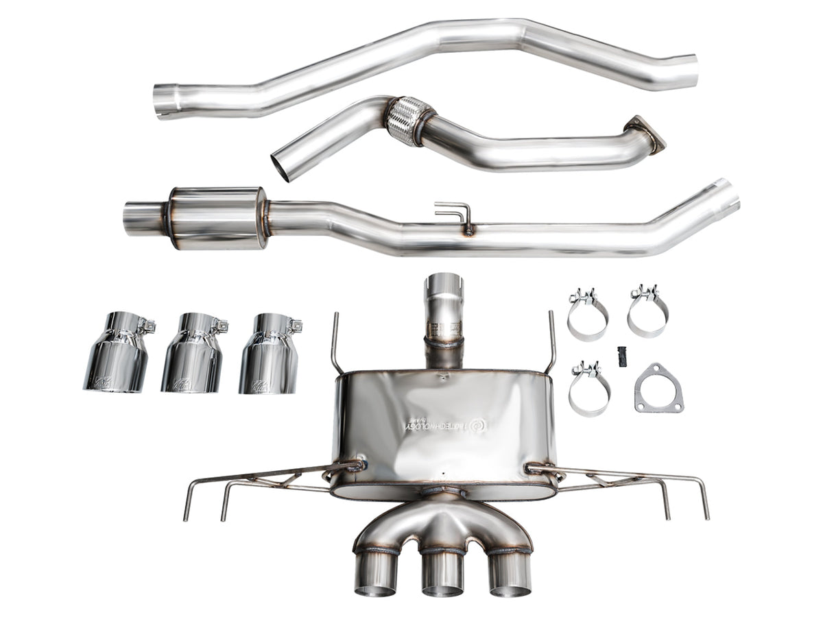 AWE Touring Edition Exhaust for FL5 Civic Type R - Triple Chrome Silver Tips image 31