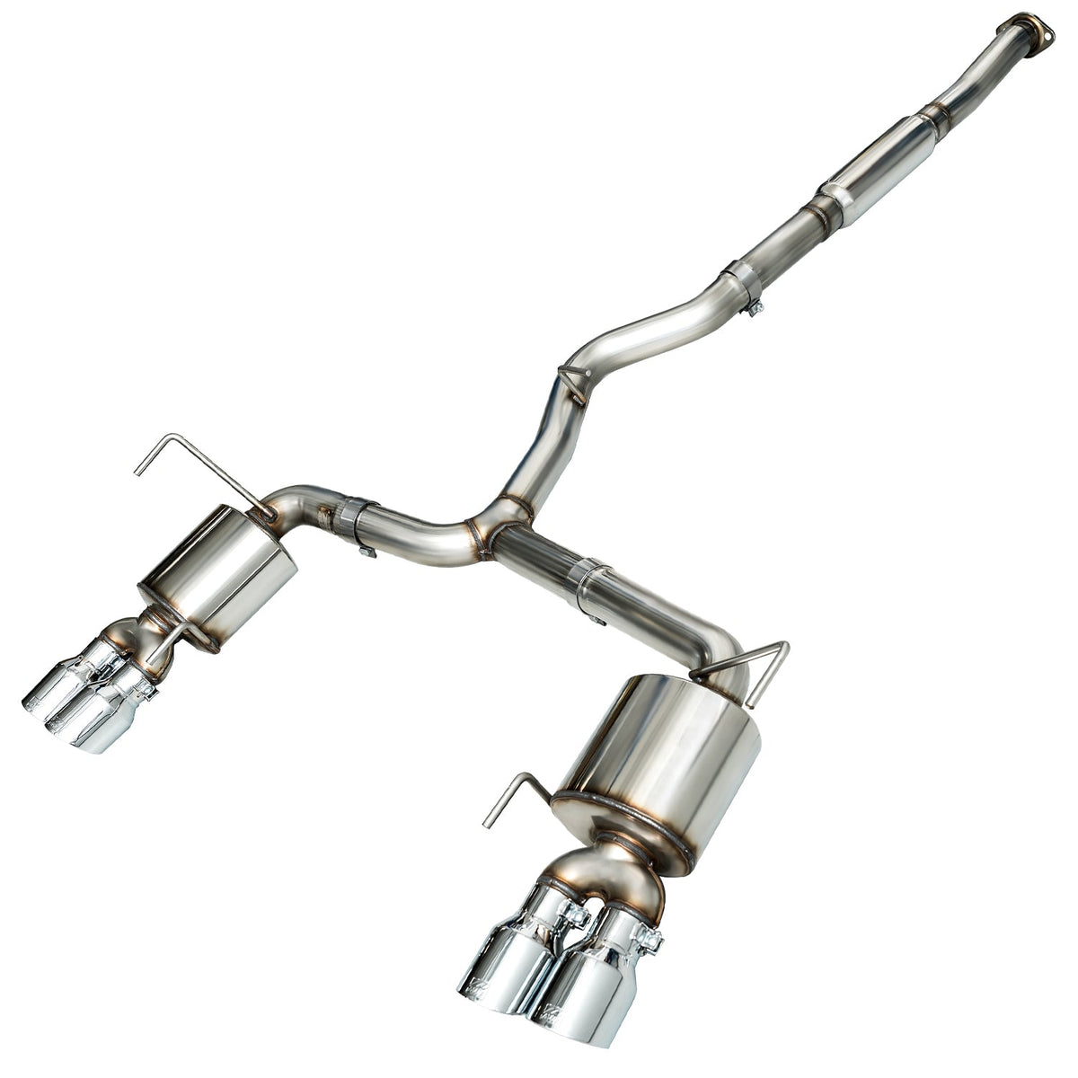 AWE Touring Edition Exhaust for 2015+ VA WRX Sedan - Chrome Silver Quad Tips (102mm) image 1