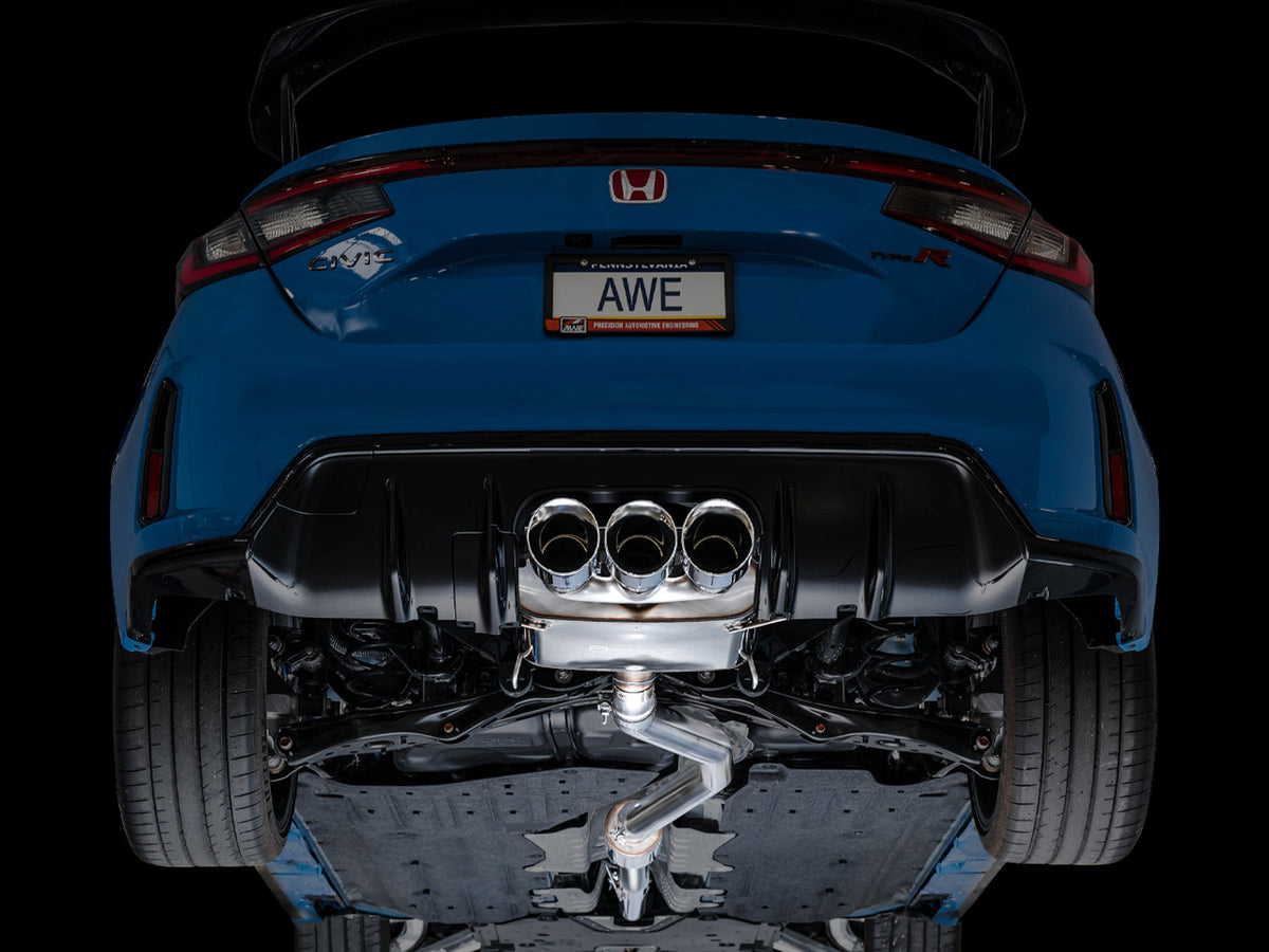 AWE Touring Edition Exhaust for FL5 Civic Type R - Triple Chrome Silver Tips image 24