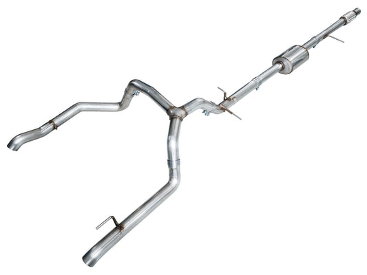 AWE 0FG Catback Split Rear Exit Exhaust for 4th Gen Silverado/Sierra 1500 5.3L (with bumper cutouts) - OE Tips image 1