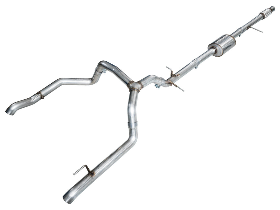 AWE 0FG Catback Split Rear Exit Exhaust for 4th Gen Silverado/Sierra 1500 5.3L (with bumper cutouts) - OE Tips image 1
