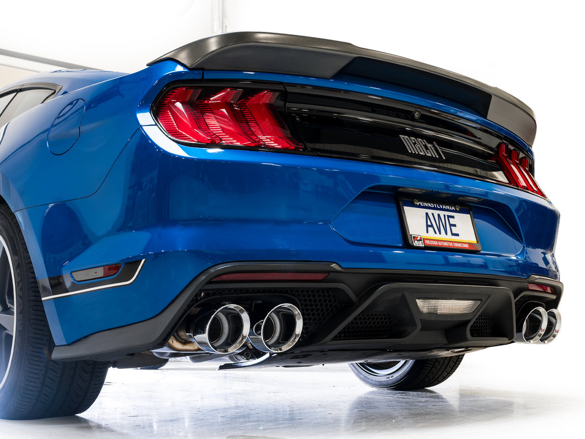 AWE SwitchPath™ Exhaust for Ford Mustang S550 Mach1 - Quad Chrome Silver Tip image 5