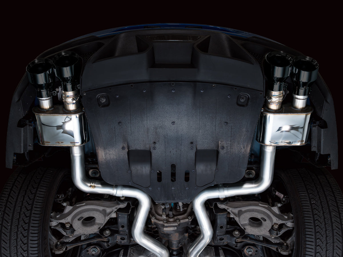 AWE SwitchPath™ Exhaust for Ford Mustang S550 Mach1 - Quad Diamond Black Tips image 3