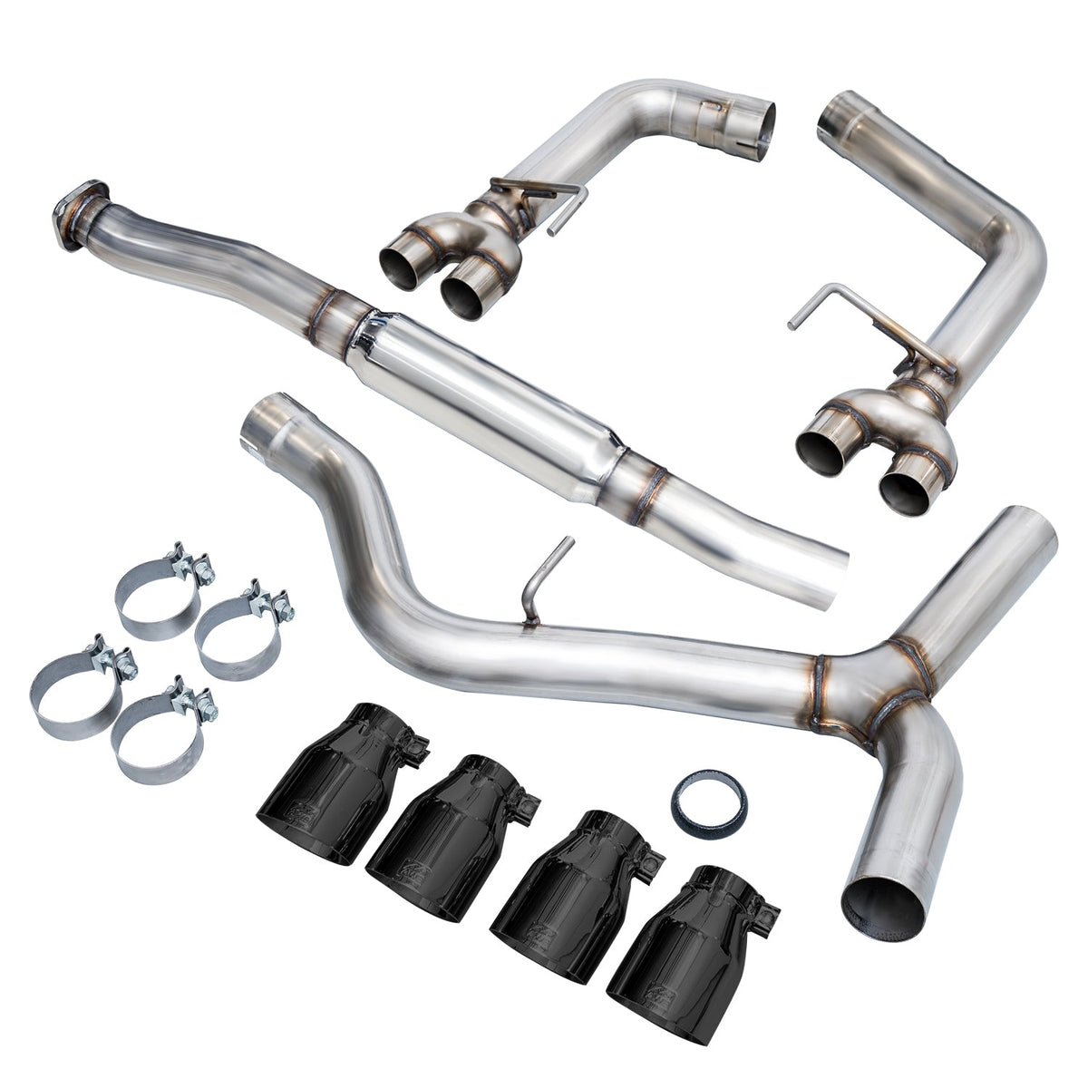 AWE Track Edition Exhaust for VA / GV WRX / STI Sedan - Diamond Black Quad Tips (102mm) image 6
