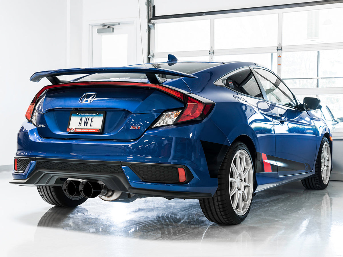 AWE Track Edition Exhaust for 10th Gen Civic Si Coupe / Sedan (includes Front Pipe) - Dual Diamond Black Tips image 2
