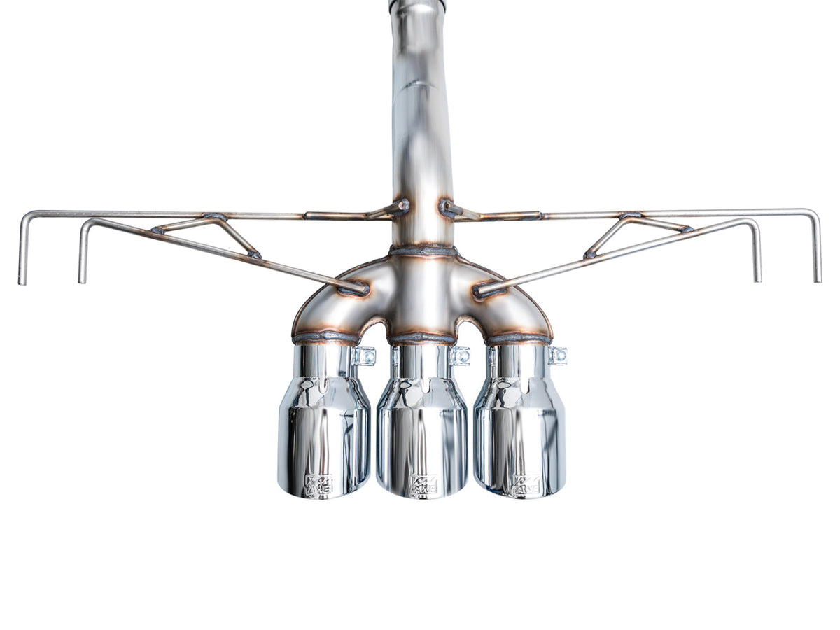 AWE Track Edition Exhaust for FL5 Civic Type R - Triple Chrome Silver Tips image 23