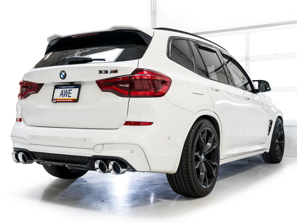AWE Valved SwitchPath™ Axleback Exhaust for BMW F97 X3 M / F98 X4 M - Chrome Silver Tips image 3