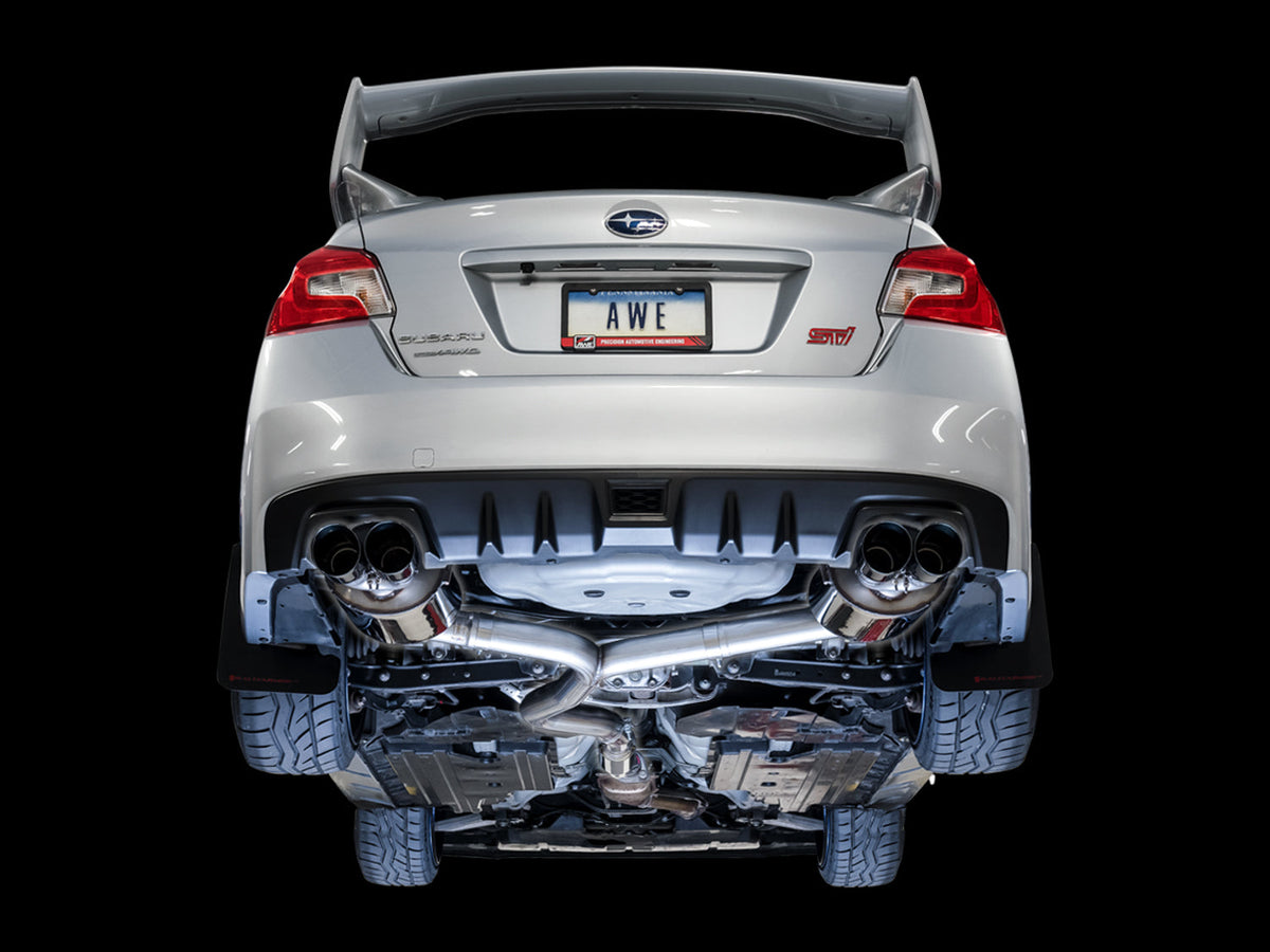 AWE Touring Edition Exhaust for VA STI / GV WRX / GV STI Sedan - Diamond Black Quad Tips (102mm) image 4
