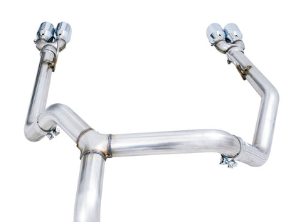 AWE 0FG Catback Split Rear Exit Exhaust for 4th Gen Silverado/Sierra 1500 5.3L (With Bumper Cutouts) - Quad Chrome Silver Tips image 8