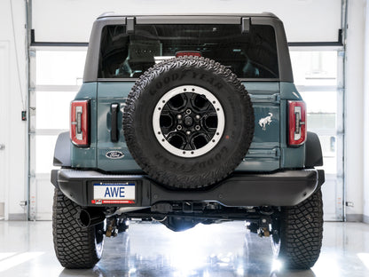 AWE 0FG Catback Exhaust for Ford Bronco with BashGuard™ - Single 5 Diamond Black Tip image 3