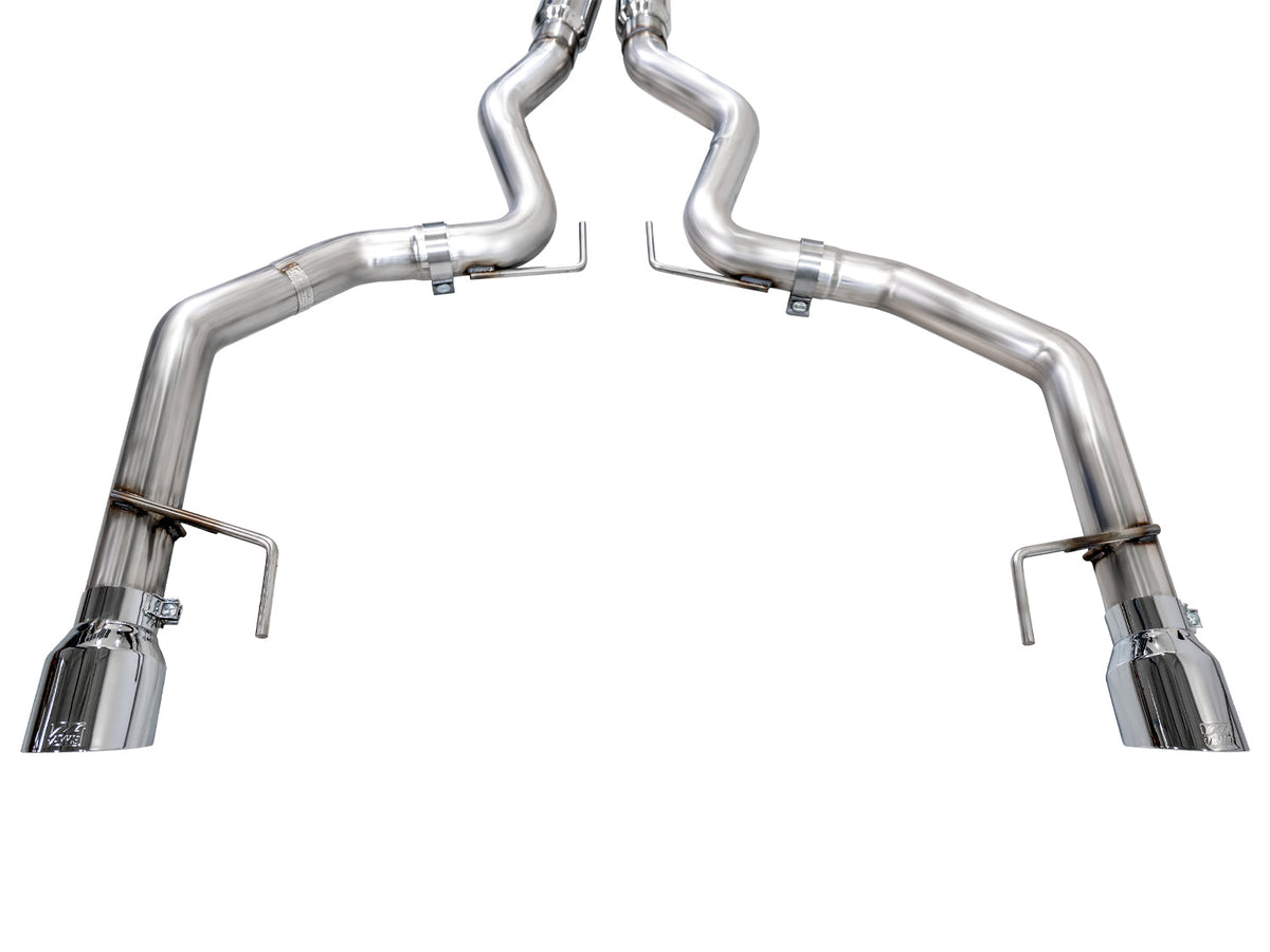 AWE Track Edition Exhaust for S650 Ford Mustang GT Fastback - Dual Chrome Silver Tips image 6