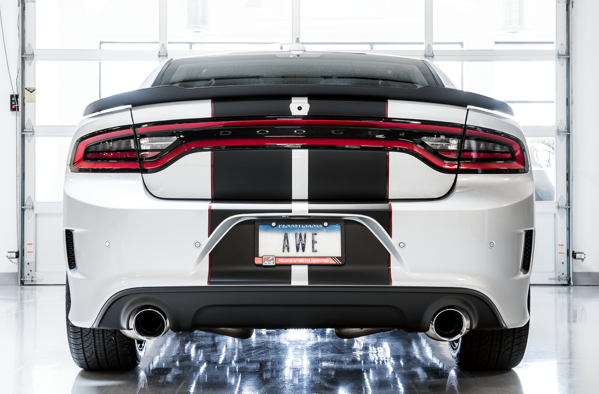 AWE Track Edition Exhaust for 15+ Charger 6.4 / 6.2 SC - Chrome Silver Tips image 3