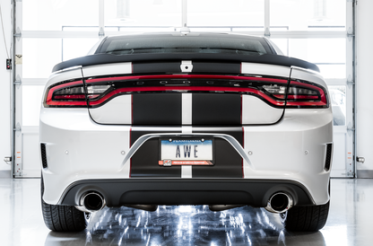 AWE Track Edition Exhaust for 15+ Charger 6.4 / 6.2 SC - Chrome Silver Tips image 3