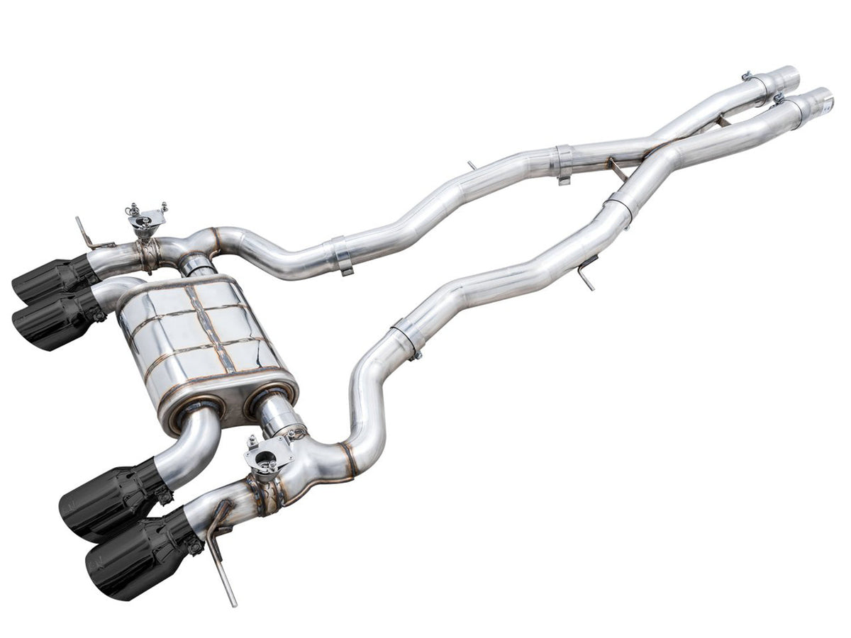 AWE SwitchPath Catback Exhaust for BMW G8X M3/M4 - Diamond Black Tips image 1
