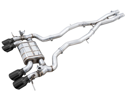 AWE SwitchPath Catback Exhaust for BMW G8X M3/M4 - Diamond Black Tips image 1