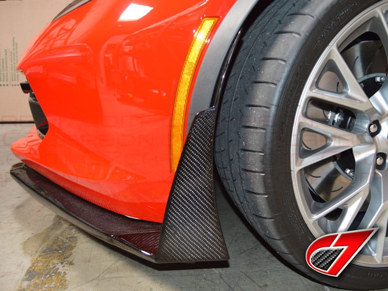 Corvette C7 Z07 Style Front Splitter Winglets image 2