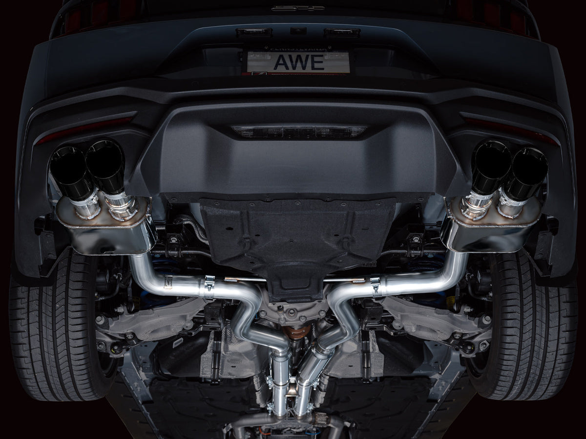 AWE SwitchPath™ Exhaust for S650 Ford Mustang GT Fastback - Quad Diamond Black Tips image 11