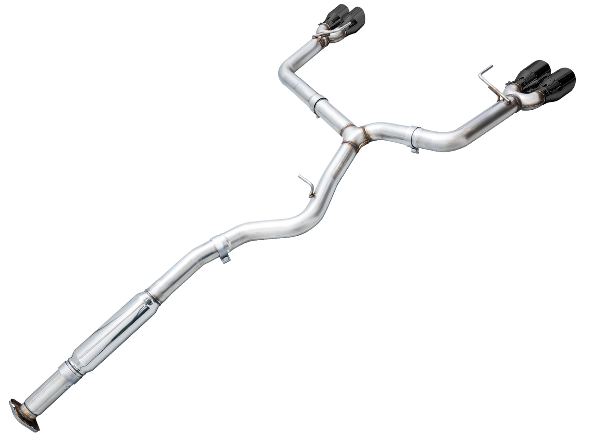 AWE Track Edition Exhaust for VB Subaru WRX - Diamond Black Tips image 11