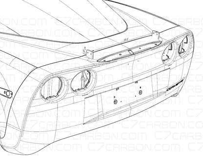 Chassis Mount | Corvette C6 (2005-2013) | Rear Wing Spoiler Support image 4