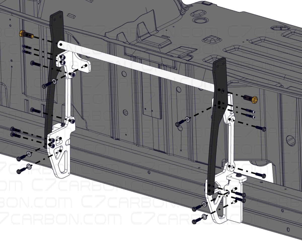Chassis Mount | Corvette C6 (2005-2013) | Rear Wing Spoiler Support image 1