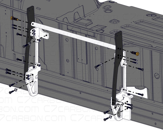 Chassis Mount | Corvette C6 (2005-2013) | Rear Wing Spoiler Support image 1