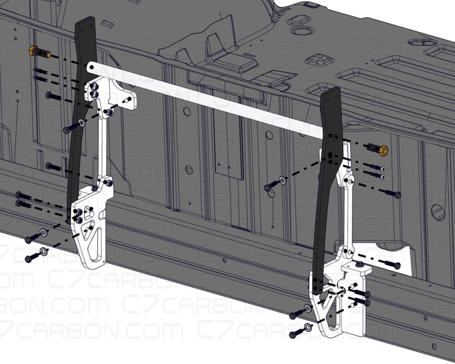 Chassis Mount | Corvette C6 (2005-2013) | Rear Wing Spoiler Support image 1
