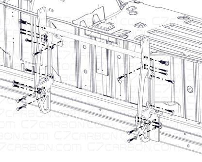 Chassis Mount | Corvette C6 (2005-2013) | Rear Wing Spoiler Support image 2