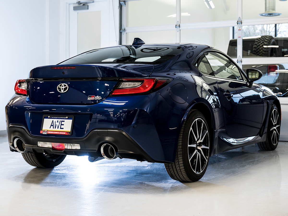 AWE Touring Edition Exhaust for Subaru BRZ / Toyota GR86 / Toyota 86 / Scion FR-S - Chrome Silver Tips image 6