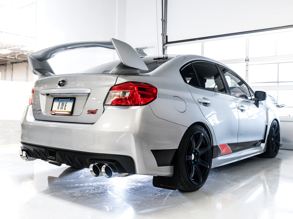 AWE Touring Edition Exhaust for VA STI / GV WRX / GV STI Sedan - Chrome Silver Quad Tips (102mm) image 2