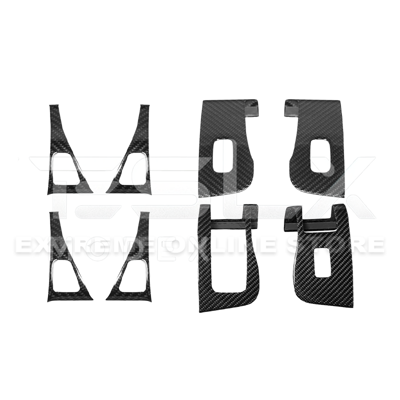 2020-23 Tesla Model 3 20-24 Y Carbon Fiber Interior Door Glass Lifting Panel Cover image 1