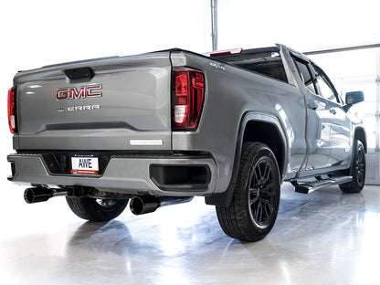 AWE 0FG Catback Split Rear Exit Exhaust for 4th Gen Silverado/Sierra 1500 5.3L (Flat Bumper) - Dual Diamond Black Tips image 3