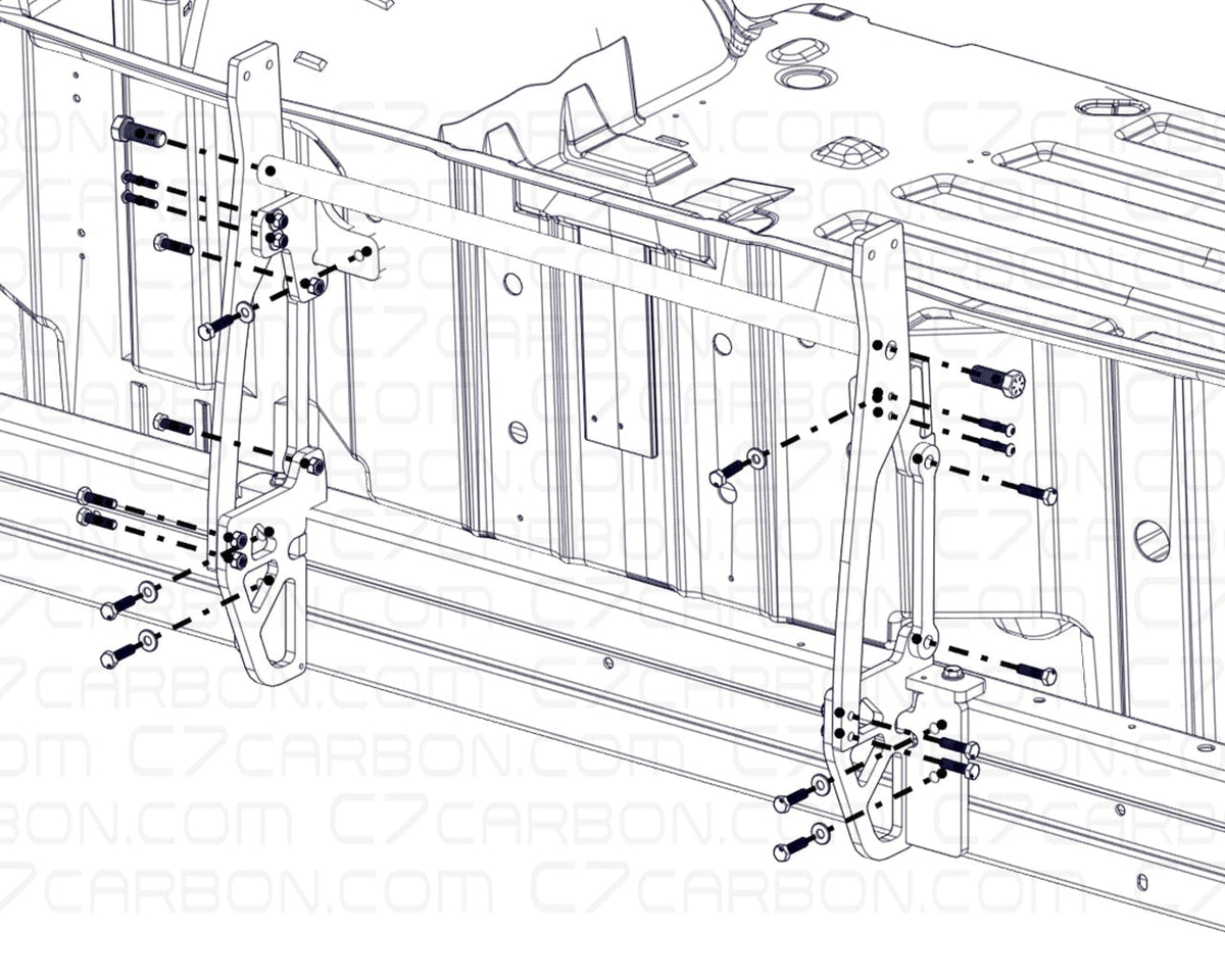 Chassis Mount | Corvette C5 (1997-2004) | Rear Wing Support image 2