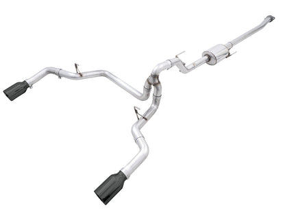 AWE 0FG Dual Split Rear Exhaust for '21+ Ford F-150 - 5 Diamond Black Tips image 1