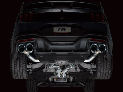 AWE Track Edition Exhaust for S650 Ford Mustang Dark Horse - Quad Chrome Silver Tips image 8