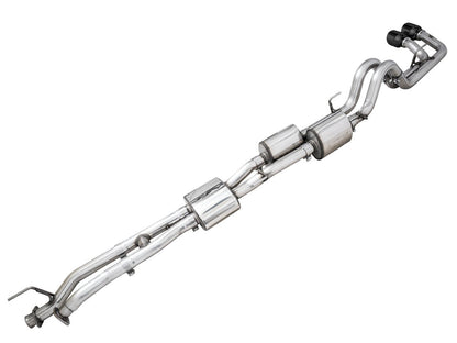 AWE 0FG Exhaust with BashGuard for 3rd Gen Tacoma - Dual Diamond Black Tips image 1