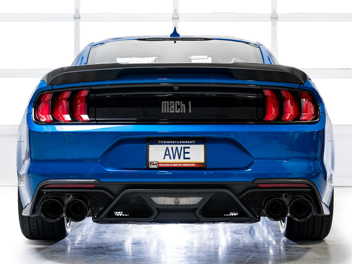 AWE SwitchPath™ Exhaust for Ford Mustang S550 Mach1 - Quad Diamond Black Tips image 5