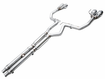 AWE Track Edition Exhaust for S650 Ford Mustang GT Fastback - Quad Chrome Silver Tips image 12