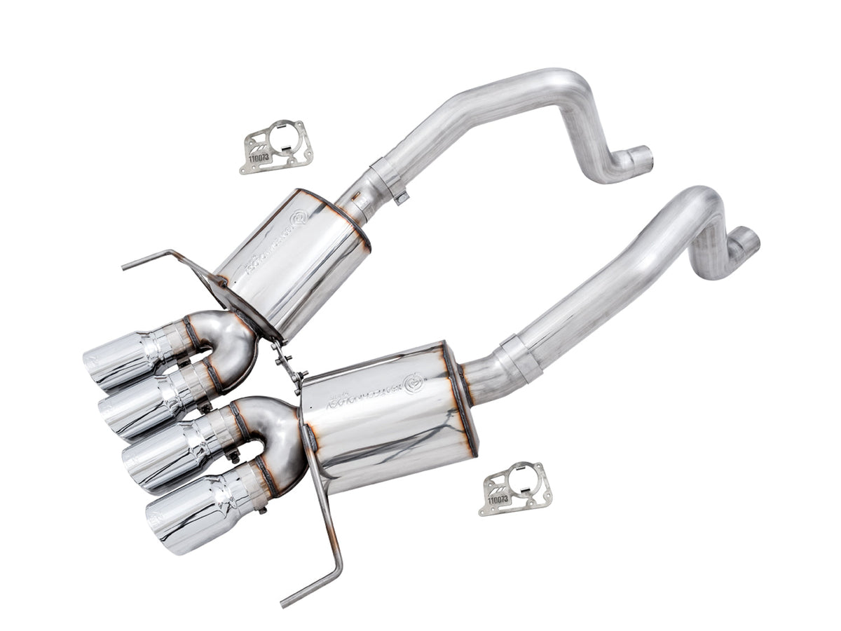 AWE Touring Edition Axleback Exhaust for C7 Corvette Stingray / Z51 / Grand Sport / Z06 / ZR1 -- Chrome Silver Tips (includes AWE AFM valve simulators) image 1