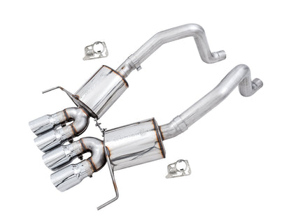 AWE Touring Edition Axleback Exhaust for C7 Corvette Stingray / Z51 / Grand Sport / Z06 / ZR1 -- Chrome Silver Tips (includes AWE AFM valve simulators) image 1