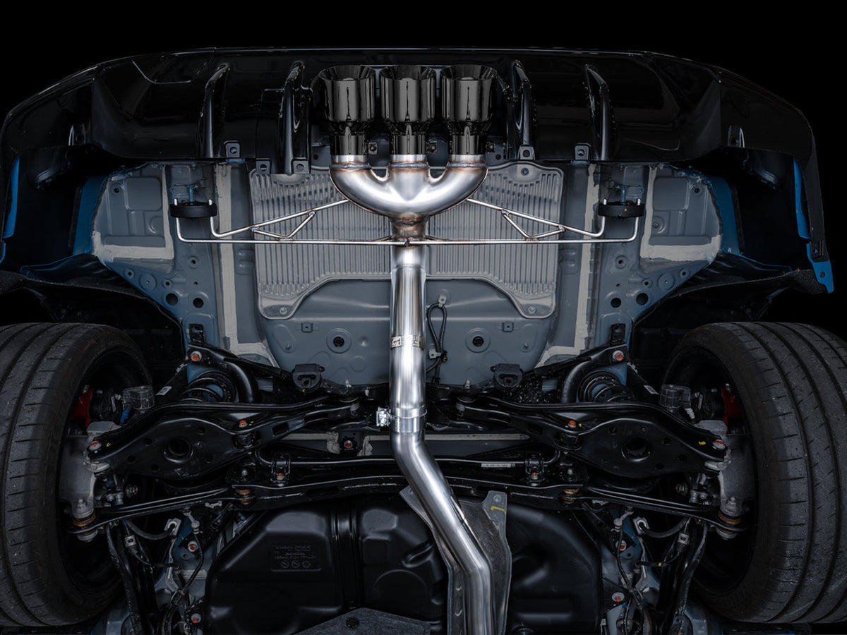 AWE Track Edition Exhaust for FL5 Civic Type R - Triple Diamond Black Tips image 3