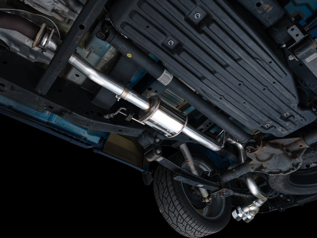 AWE 0FG Dual Side Exit Exhaust for Ford F-150 Regular Cab - 4.5 Chrome Silver Tips image 8