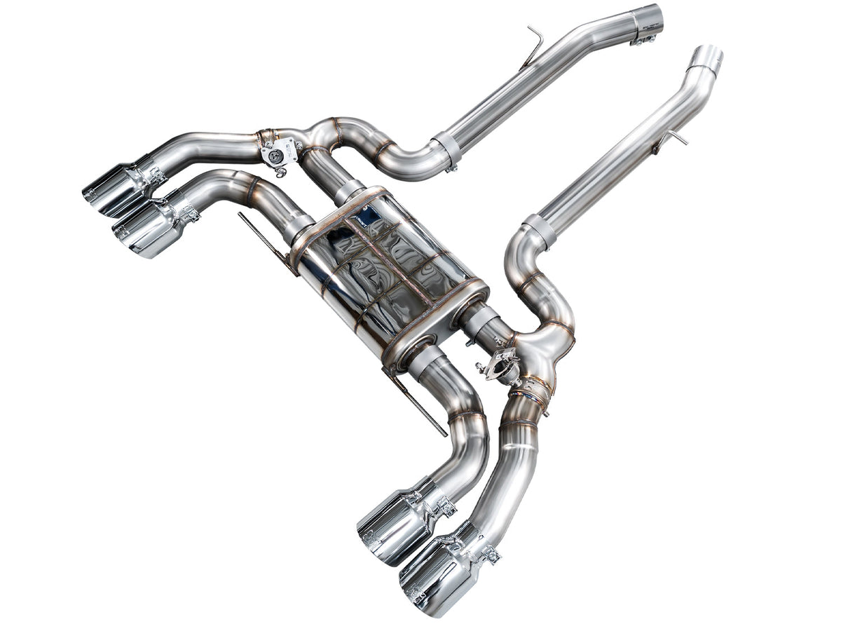 AWE Valved SwitchPath™ Axleback Exhaust for BMW F97 X3 M / F98 X4 M - Chrome Silver Tips image 1